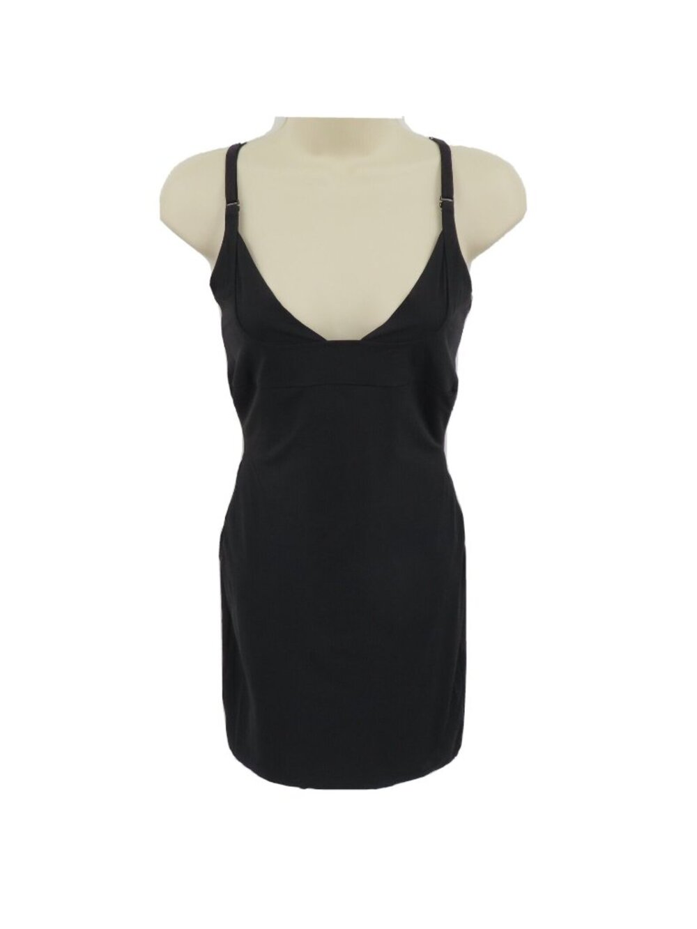 Maidenform Flexees Large 7 Black Wear Your Own Bra Shapewear Slip Dress 83053